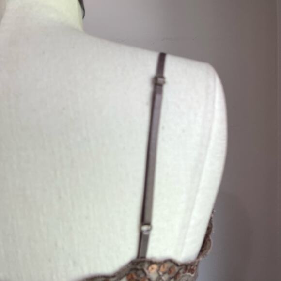 Y2K Weavers Brown Camisole Tank Top with Lace Sequin Detail Size L - Picture 6 of 10